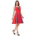 Belle Poque Frauen Polka Dot Retro Vintage Style Red Cocktail Party Swing Kleid BP000282-1